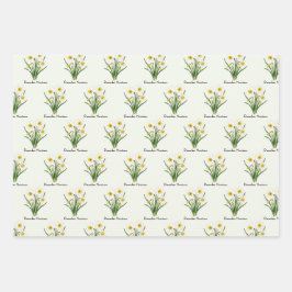 Hoja De Papel De Regalo Flores de Narciso de Diciembre