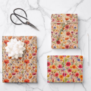 Hoja De Papel De Regalo Flores de otoño