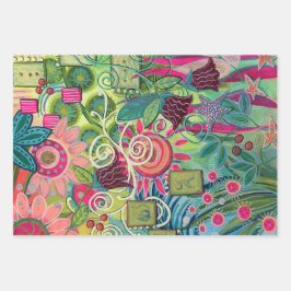 Hoja De Papel De Regalo Flores de postre