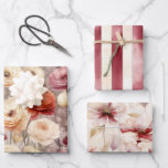 Hoja De Papel De Regalo Flores de primavera de crema de borgoña ducha de n<br><div class="desc">Flores de primavera de crema de borgoña ducha de novia</div>