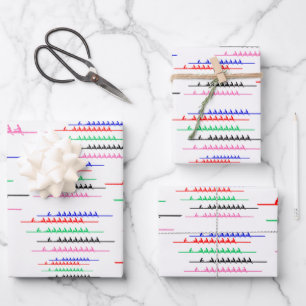 Hoja De Papel De Regalo Flores De Raza De Tripulación - Cinco Botes