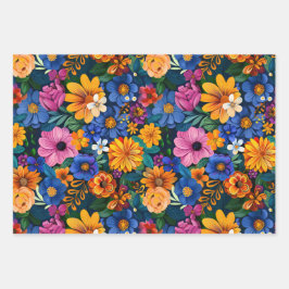 Hoja De Papel De Regalo Flores del Mes del Patrimonio Hispano