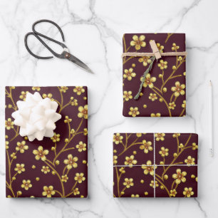 Hoja De Papel De Regalo flores elegantes de patrón de baldosas victorianas