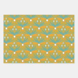 Hoja De Papel De Regalo Flores elegantes y audaces de nevada de primavera 