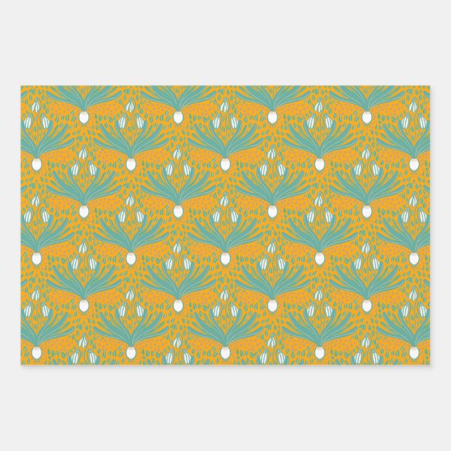 Hoja De Papel De Regalo Flores elegantes y audaces de nevada de primavera  (Anverso)