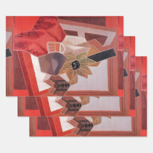 Hoja De Papel De Regalo Flores en una mesa por Juan Gris, Cubismo vintage
