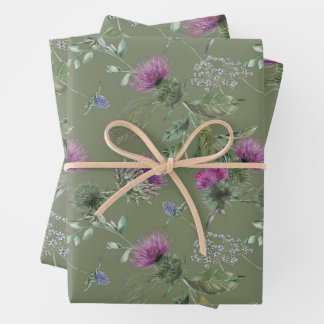 Hoja De Papel De Regalo Flores escocesas