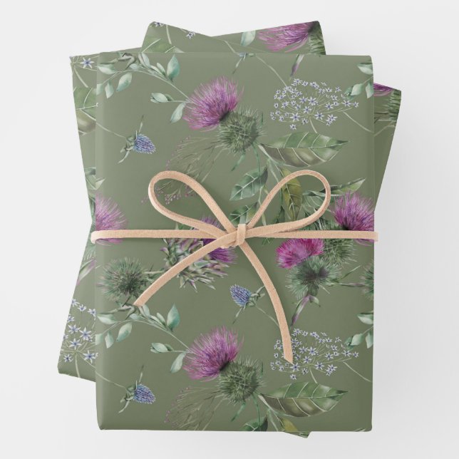 Hoja De Papel De Regalo Flores escocesas (In situ)