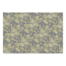 Flores Estilizadas Arte Deco Dorado y Gris