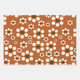 Hoja De Papel De Regalo Flores florales de terracota de México