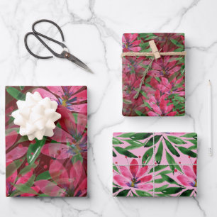 Hoja De Papel De Regalo Flores florecen obras de arte originales acuarela