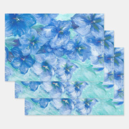 Hoja De Papel De Regalo Flores gentianas azules