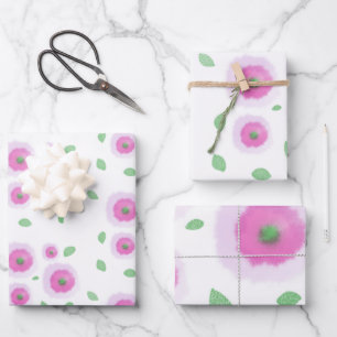 Hoja De Papel De Regalo Flores Hinchadas
