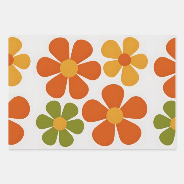 Hoja De Papel De Regalo Flores Mod (Anverso)
