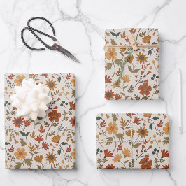 Hoja De Papel De Regalo Flores modernas celebran la impresión de oro de la