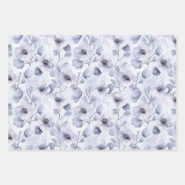 Hoja De Papel De Regalo Flores Moradas Bonitas y Lazos