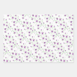 Hoja De Papel De Regalo Flores moradas en el vino