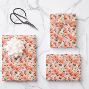 Hoja De Papel De Regalo Flores multicolores de primavera