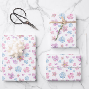 Hoja De Papel De Regalo Flores pintadas pastel de primavera