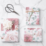 Hoja De Papel De Regalo Flores polvorientas de rosa patrón botánico elegan<br><div class="desc">Papel de regalo con patrón floral de rosa polvorienta botánico</div>