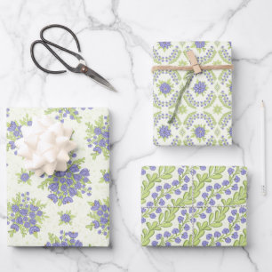 Hoja De Papel De Regalo Flores púrpura Lilac floral primavera