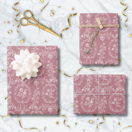 Hoja De Papel De Regalo Flores Rococó Antiguas Patrón Floral