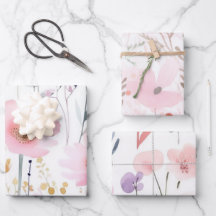 Flores rosadas acuarela