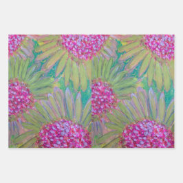 Hoja De Papel De Regalo Flores rosadas grandes