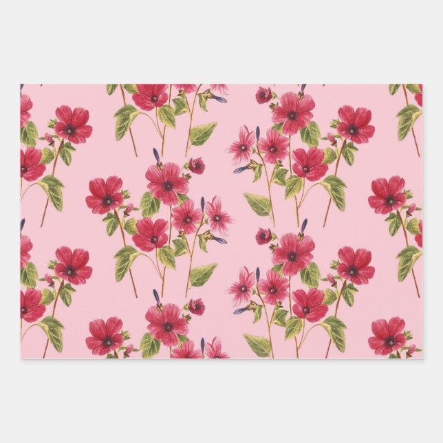 Hoja De Papel De Regalo Flores rosas bonitos (Anverso)