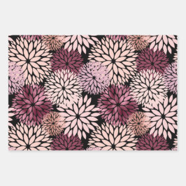 Hoja De Papel De Regalo Flores rosas de Rubor de Borgoña