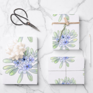 Hoja De Papel De Regalo Flores silvestres amarillas, azules y blancas lind