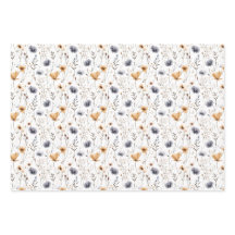 Flores Silvestres Boho Cumpleaños Gris Azul Beige 