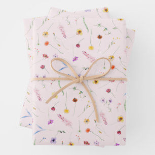 Hoja De Papel De Regalo Flores silvestres en rosa
