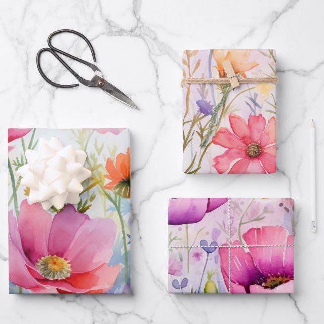 Hoja De Papel De Regalo Flores silvestres inspiradas en la cosecha (Anverso)