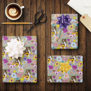 Hoja De Papel De Regalo Flores silvestres Puma León de Montaña Puma 