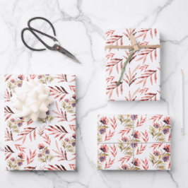 Hoja De Papel De Regalo Flores silvestres rusas de los países rosados