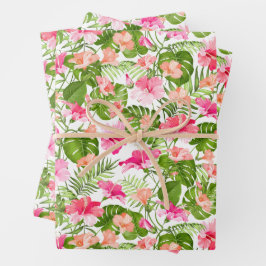 Hoja De Papel De Regalo Flores tropicales