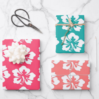 Hoja De Papel De Regalo Flores tropicales hawaianas hibiscus