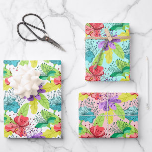 Hoja De Papel De Regalo Flores tropicales sin costura