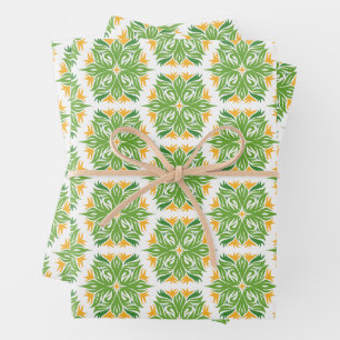 Hoja De Papel De Regalo Flores Verdes, Patrón De Flores, Patrón Floral