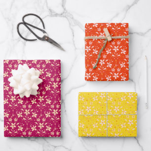 Hoja De Papel De Regalo Flores y puntos