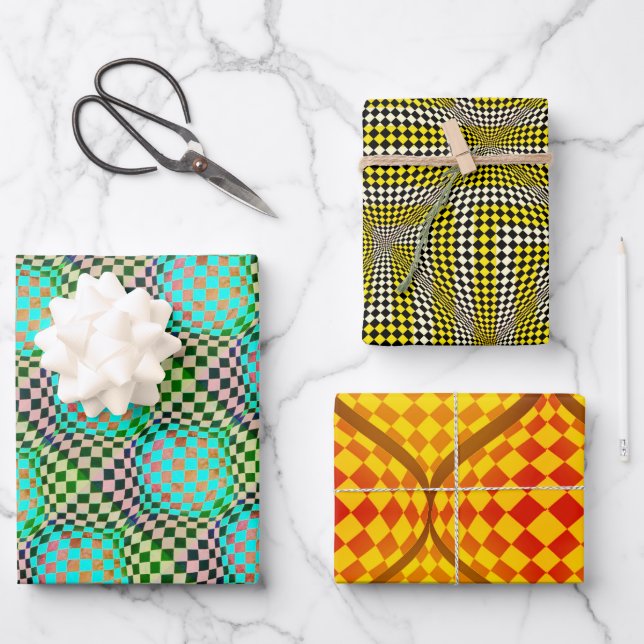 Hoja De Papel De Regalo Floresta Taffi Op Art Sampler (Anverso)