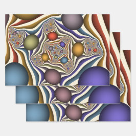 Hoja De Papel De Regalo Flying Up, Colorful, Modern, Abstract Fractal Art