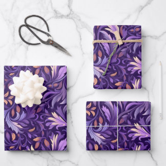 Hoja De Papel De Regalo Follaje boho morado
