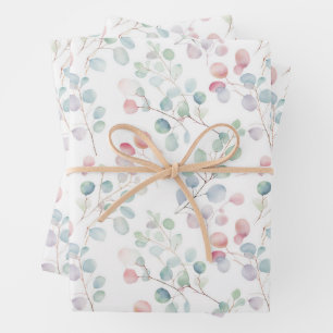 Hoja De Papel De Regalo Follaje de eucalipto colorido