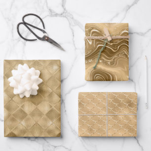 Hoja De Papel De Regalo Fondo del Glam Dorado