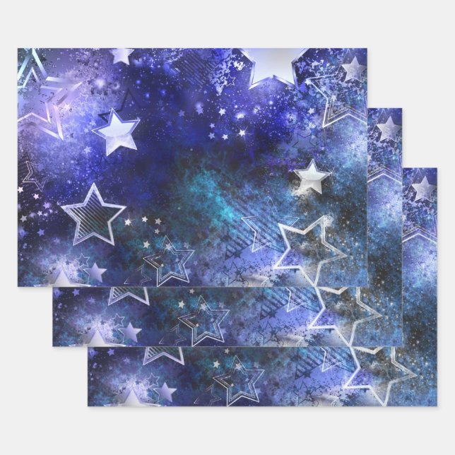 Hoja De Papel De Regalo Fondo espacial con estrellas (Set)