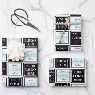 Hoja De Papel De Regalo Fondo Simple Blanco para Evento de Dos Logotipos