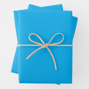Hoja De Papel De Regalo Fondo Sólido de Azul Cian