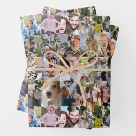 Hoja De Papel De Regalo Forma de rompecabezas del Personalizado del Collag